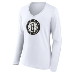 Brooklyn Nets Women's Alternate Logo V-Neck Long Sleeve T-Shirt