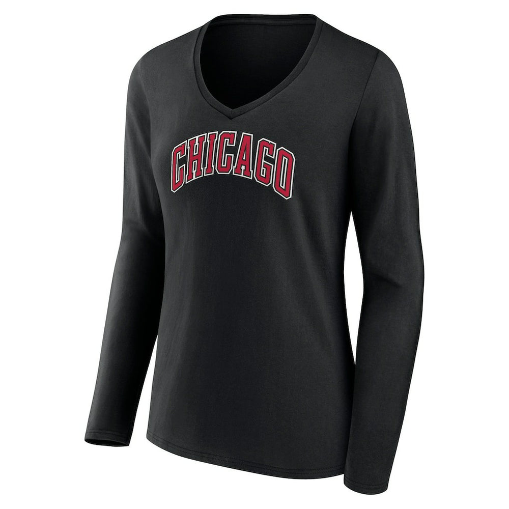 Chicago Bulls Women's Alternate Logo V-Neck Long Sleeve T-Shirt sale