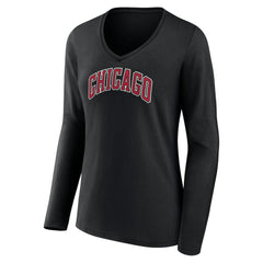 Chicago Bulls Women's Alternate Logo V-Neck Long Sleeve T-Shirt sale