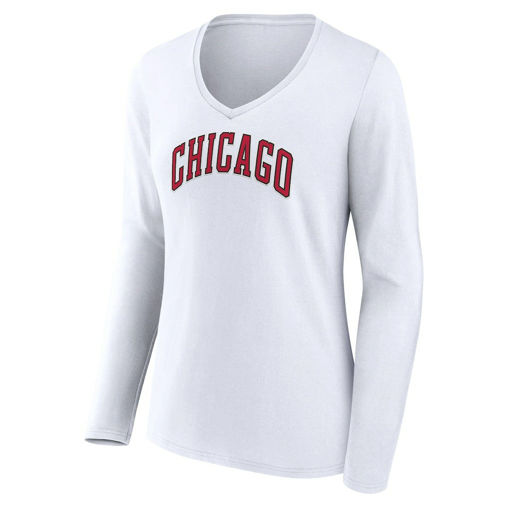 Chicago Bulls Women's Alternate Logo V-Neck Long Sleeve T-Shirt sale