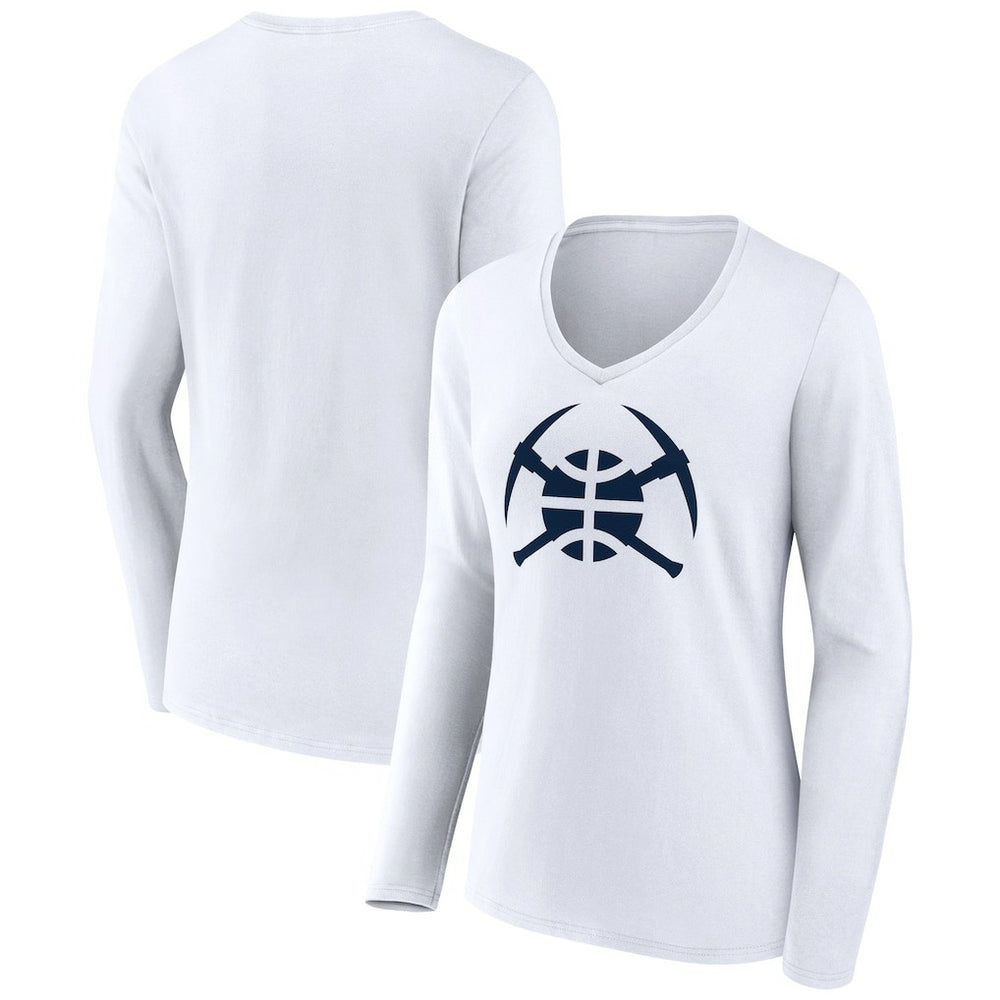 Denver Nuggets Women's Alternate Logo V-Neck Long Sleeve T-Shirt sale