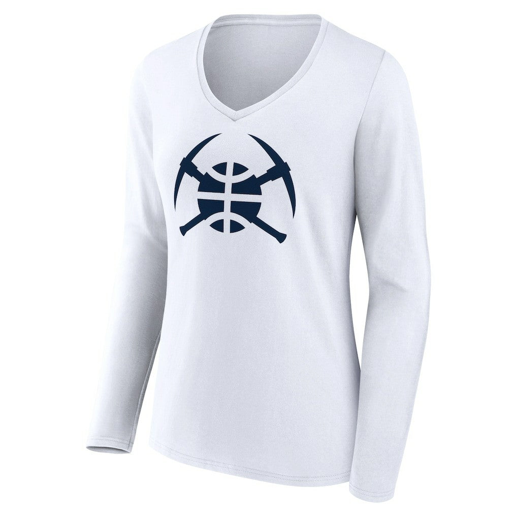 Denver Nuggets Women's Alternate Logo V-Neck Long Sleeve T-Shirt sale
