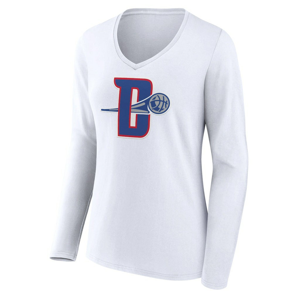 Detroit Pistons Women's Alternate Logo V-Neck Long Sleeve T-Shirt sale