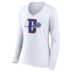 Detroit Pistons Women's Alternate Logo V-Neck Long Sleeve T-Shirt sale