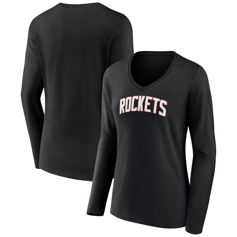 Houston Rockets Women's Alternate Logo V-Neck Long Sleeve T-Shirt