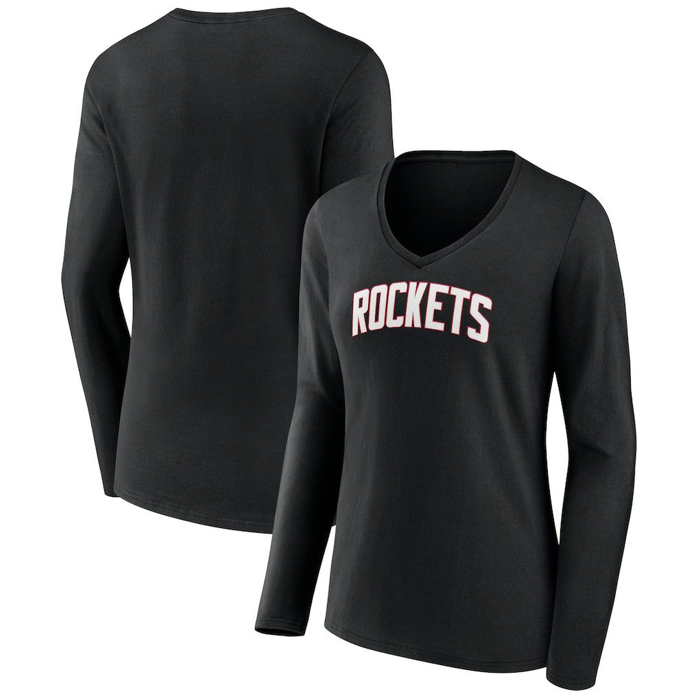 Houston Rockets Women's Alternate Logo V-Neck Long Sleeve T-Shirt