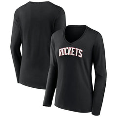 Houston Rockets Women's Alternate Logo V-Neck Long Sleeve T-Shirt