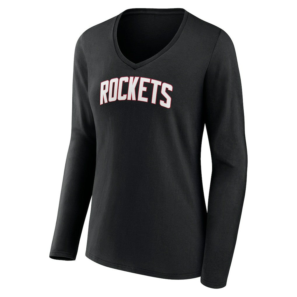 Houston Rockets Women's Alternate Logo V-Neck Long Sleeve T-Shirt