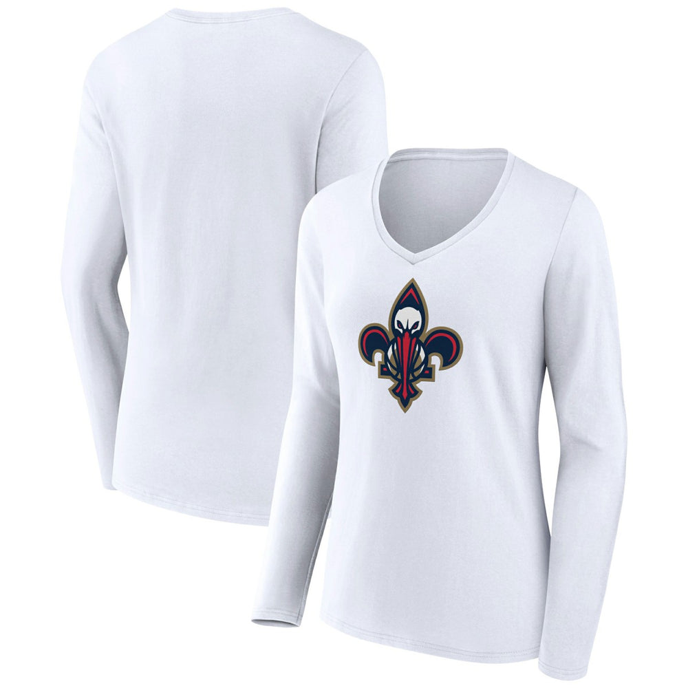 New Orleans Pelicans Women's Alternate Logo V-Neck Long Sleeve T-Shirt