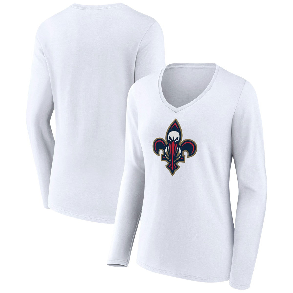 New Orleans Pelicans Women's Alternate Logo V-Neck Long Sleeve T-Shirt