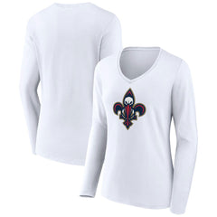 New Orleans Pelicans Women's Alternate Logo V-Neck Long Sleeve T-Shirt