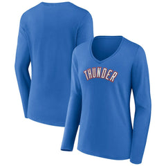 Oklahoma City Thunder Women's Alternate Logo V-Neck Long Sleeve T-Shirt