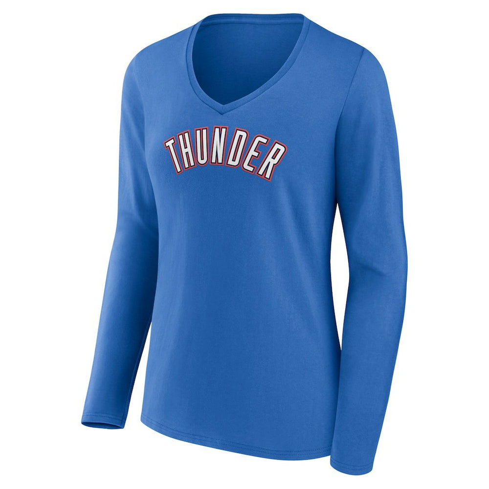 Oklahoma City Thunder Women's Alternate Logo V-Neck Long Sleeve T-Shirt