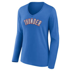 Oklahoma City Thunder Women's Alternate Logo V-Neck Long Sleeve T-Shirt