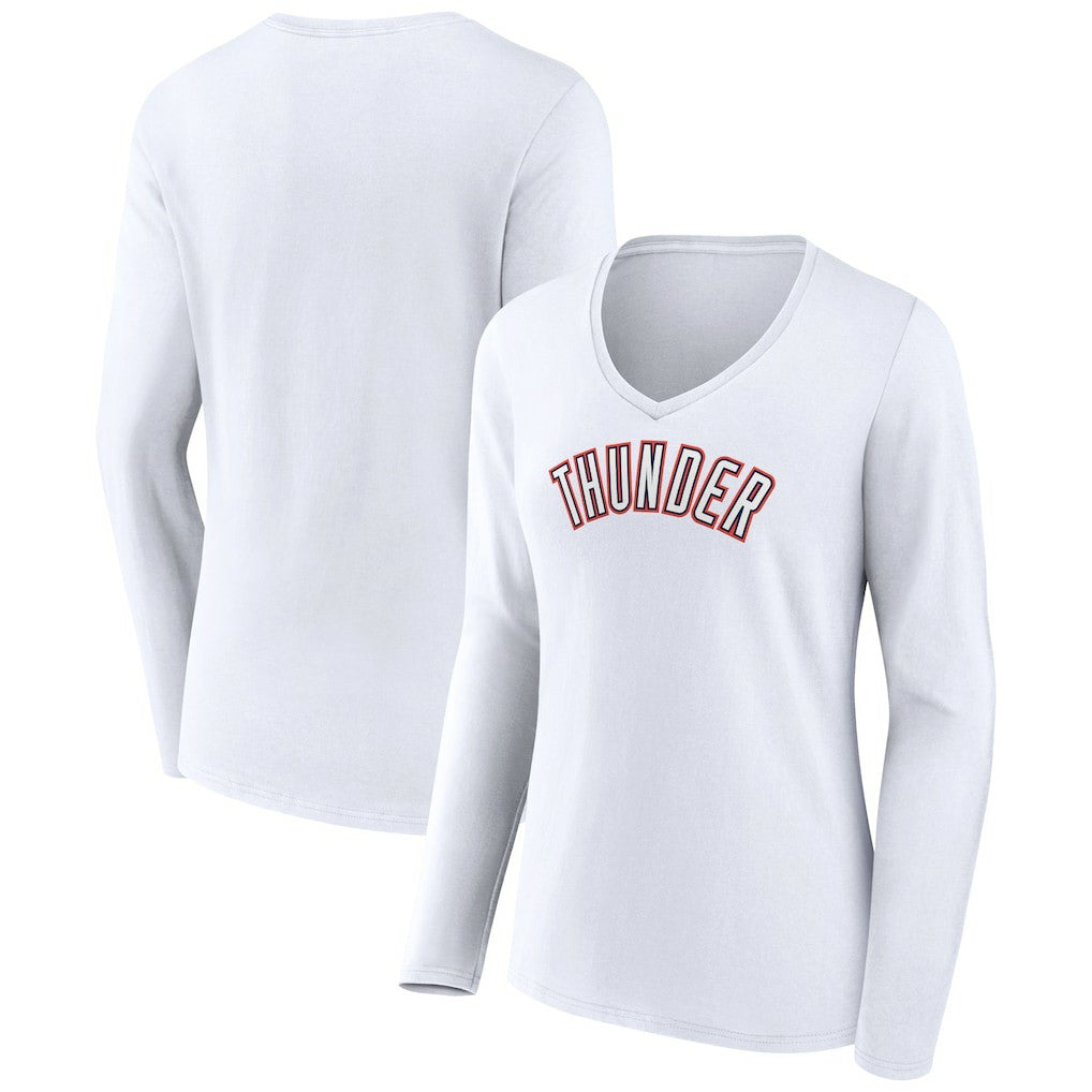 Oklahoma City Thunder Women's Alternate Logo V-Neck Long Sleeve T-Shirt
