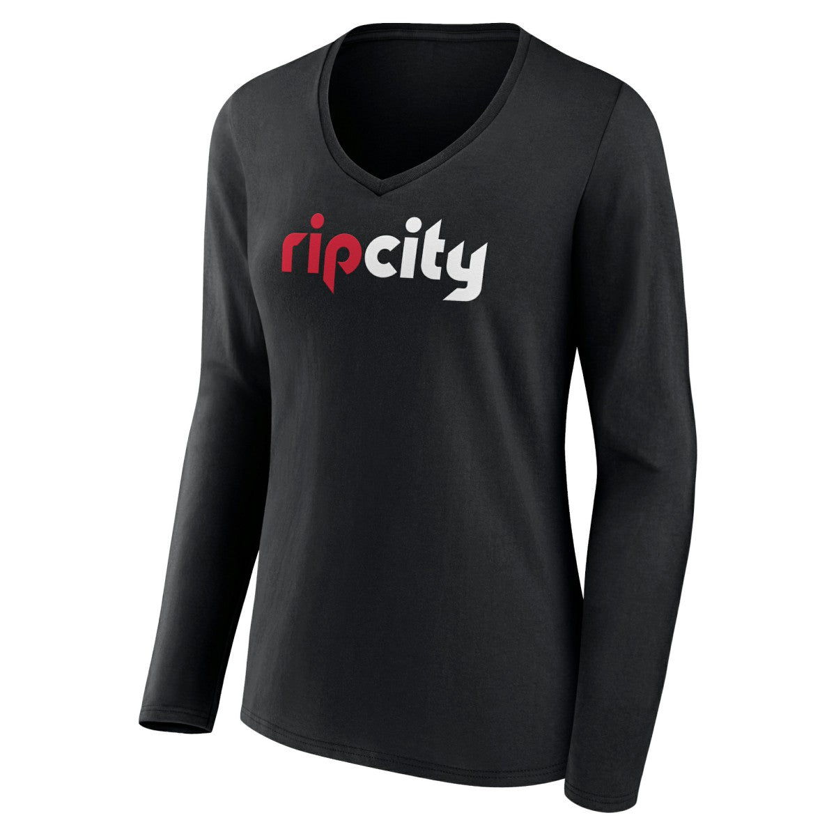 Portland Trail Blazers Women's Alternate Logo V-Neck Long Sleeve T-Shirt
