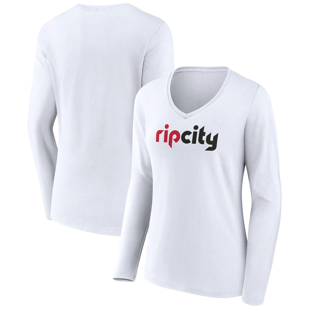 Portland Trail Blazers Women's Alternate Logo V-Neck Long Sleeve T-Shirt