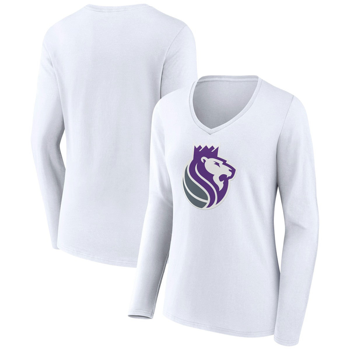 Sacramento Kings Women's Alternate Logo V-Neck Long Sleeve T-Shirt