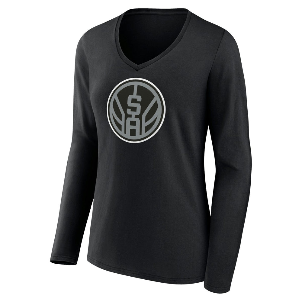 San Antonio Spurs Women's Alternate Logo V-Neck Long Sleeve T-Shirt