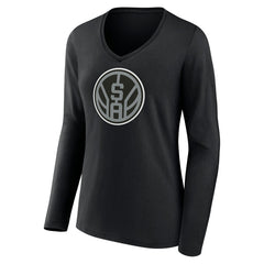 San Antonio Spurs Women's Alternate Logo V-Neck Long Sleeve T-Shirt
