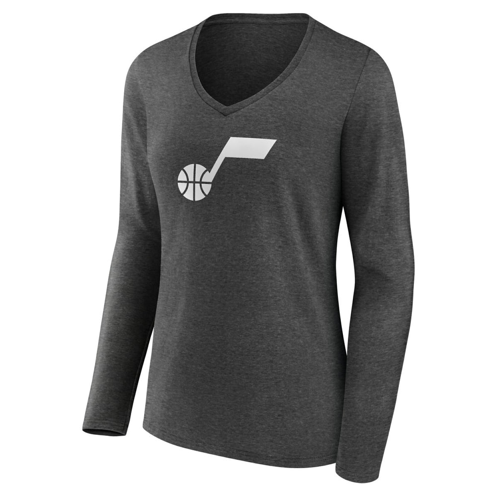 Utah Jazz Women's Alternate Logo V-Neck Long Sleeve T-Shirt
