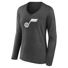 Utah Jazz Women's Alternate Logo V-Neck Long Sleeve T-Shirt