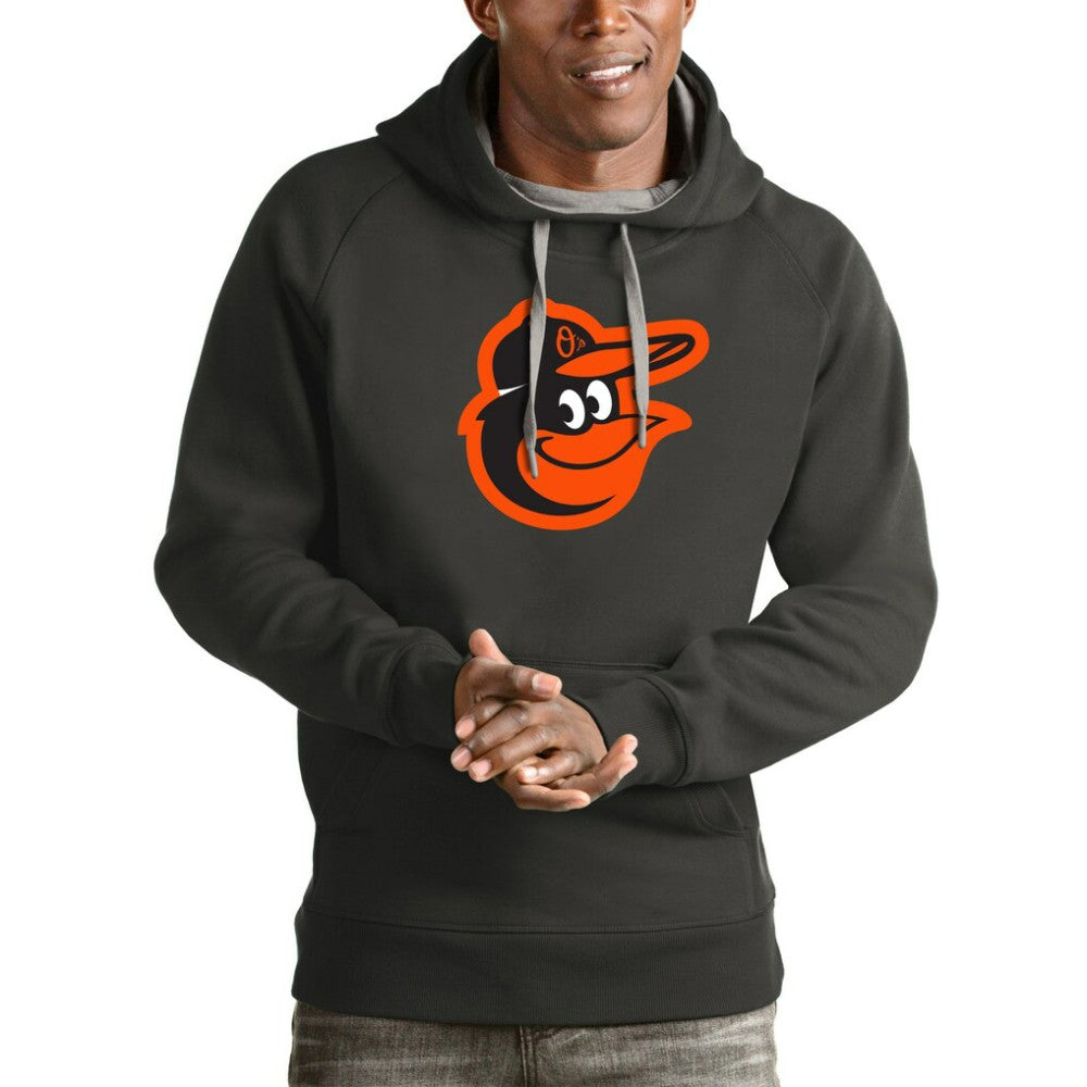 Charcoal Baltimore Orioles Antigua Victory Pullover Team Logo Hoodie