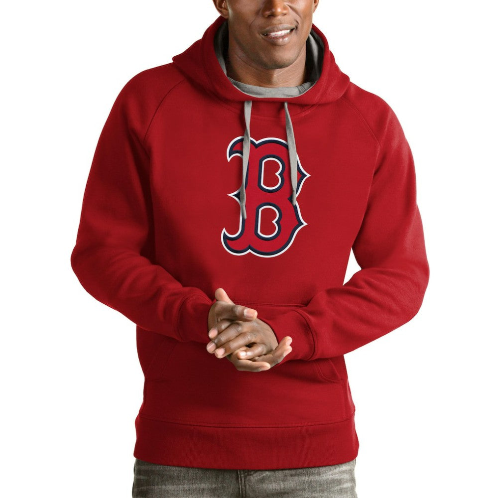 Red Boston Red Sox Antigua Victory Pullover Team Logo Hoodie