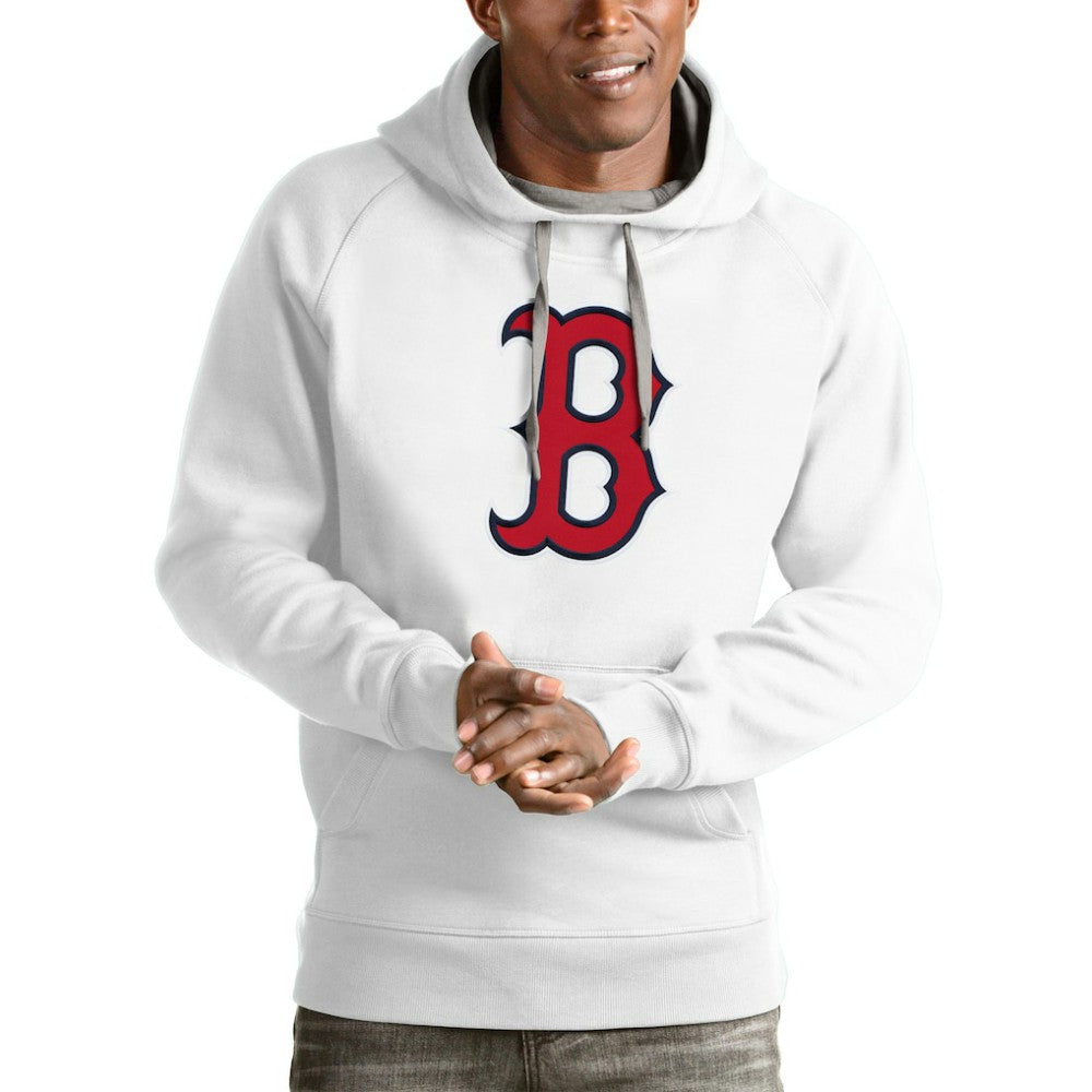 White Boston Red Sox Antigua Victory Pullover Team Logo Hoodie