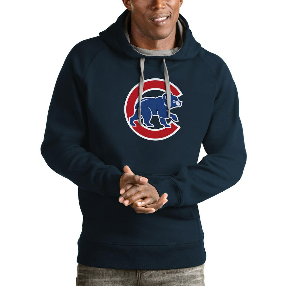 Navy Chicago Cubs Antigua Victory Pullover Team Logo Hoodie