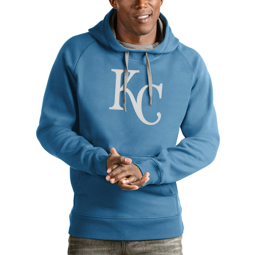 Light Blue Kansas City Royals Antigua Victory Pullover Team Logo Hoodie