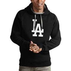 Black Los Angeles Dodgers Antigua Victory Pullover Team Logo Hoodie