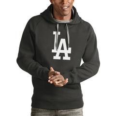 Charcoal Los Angeles Dodgers Antigua Victory Pullover Team Logo Hoodie