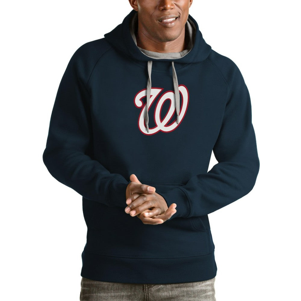 Navy Washington Nationals Antigua Victory Pullover Team Logo Hoodie
