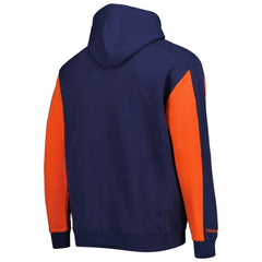 Navy/Orange Houston Astros Mitchell & Ness Colorblocked Fleece Pullover Hoodie