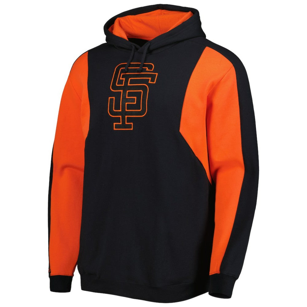 Black/Orange San Francisco Giants Mitchell & Ness Colorblocked Fleece Pullover Hoodie