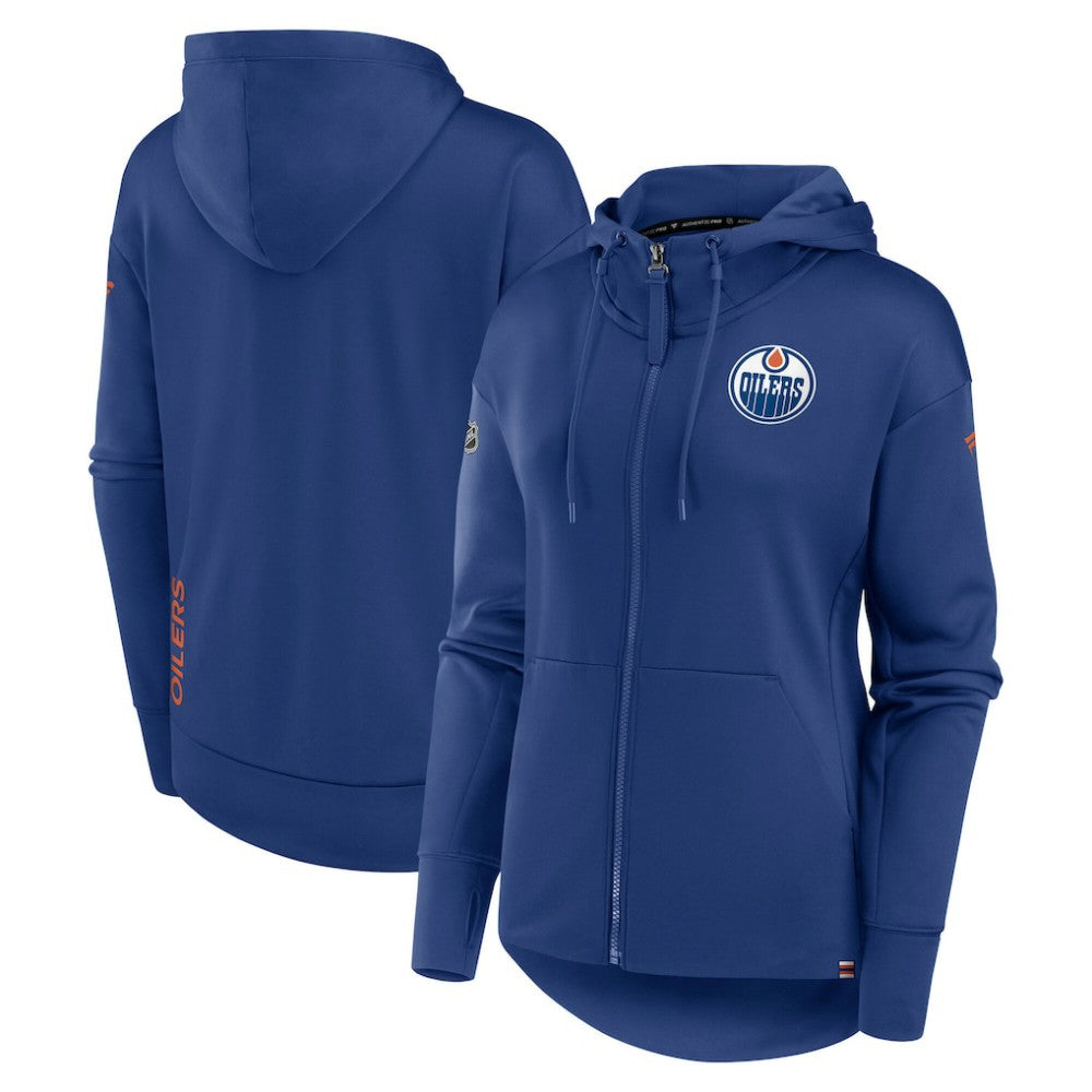 NHL Edmonton Oilers Fanatics Women's Authentic Pro Scuba Full-Zip Hoodie