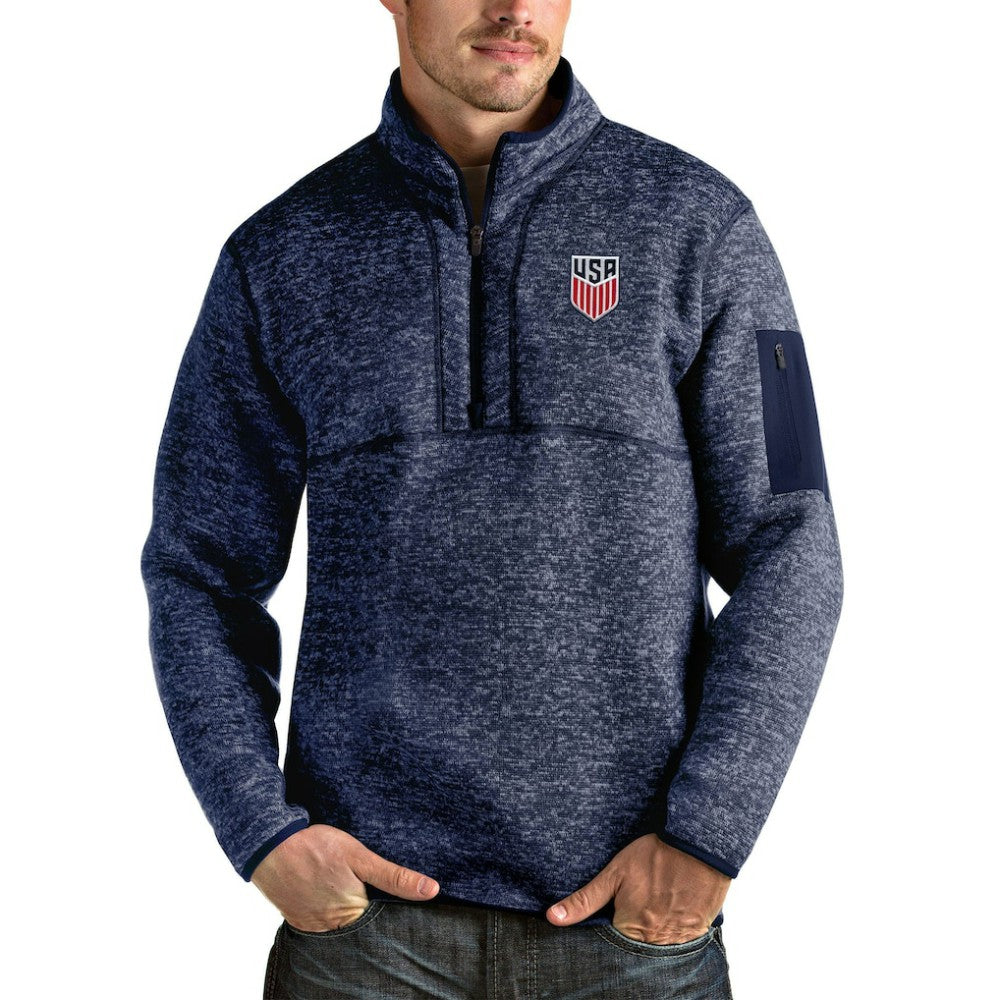 USMNT Antigua Fortune Quarter-Zip Pullover Jacket