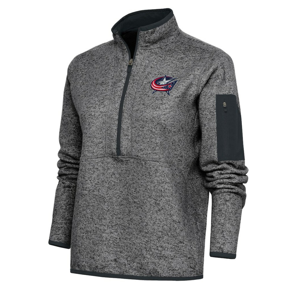 NHL Columbus Blue Jackets Antigua Women's Team Logo Fortune Quarter-Zip Jacket