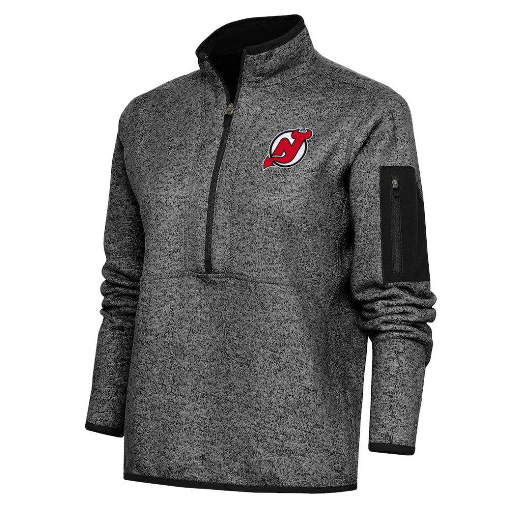 NHL New Jersey Devils Antigua Women's Team Logo Fortune Quarter-Zip Jacket