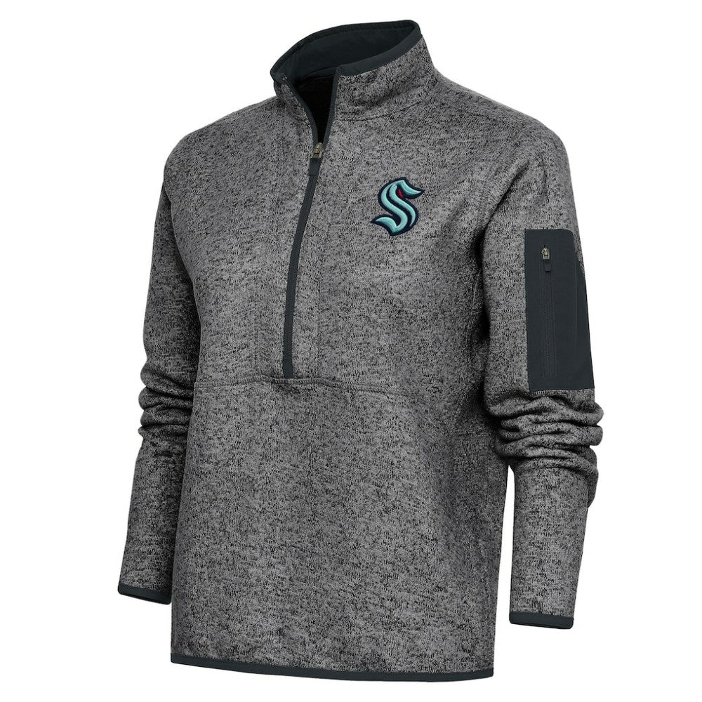 NHL Seattle Kraken Antigua Women's Team Logo Fortune Quarter-Zip Jacket