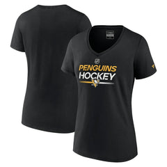 NHL Pittsburgh Penguins Fanatics Women's Authentic Pro V-Neck T-Shirt