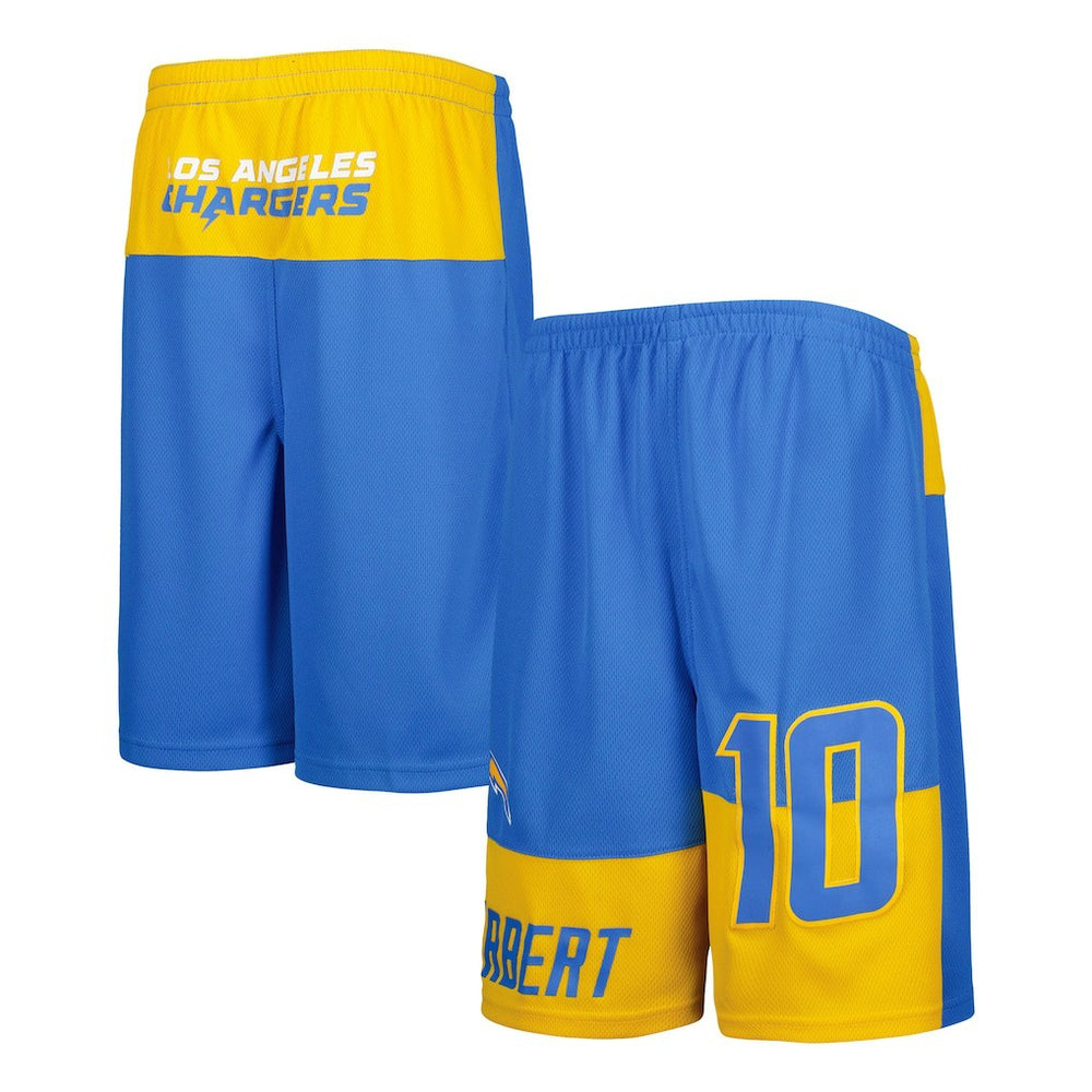 Justin Herbert  Youth Player Name & Number Shorts - Los Angeles Chargers Shorts