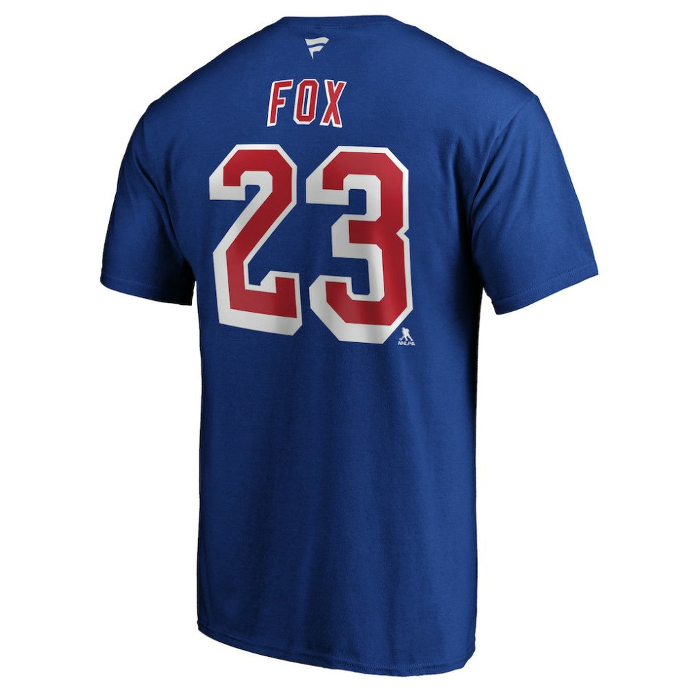 NHL Adam Fox New York Rangers Fanatics Authentic Stack Name & Number T-Shirt