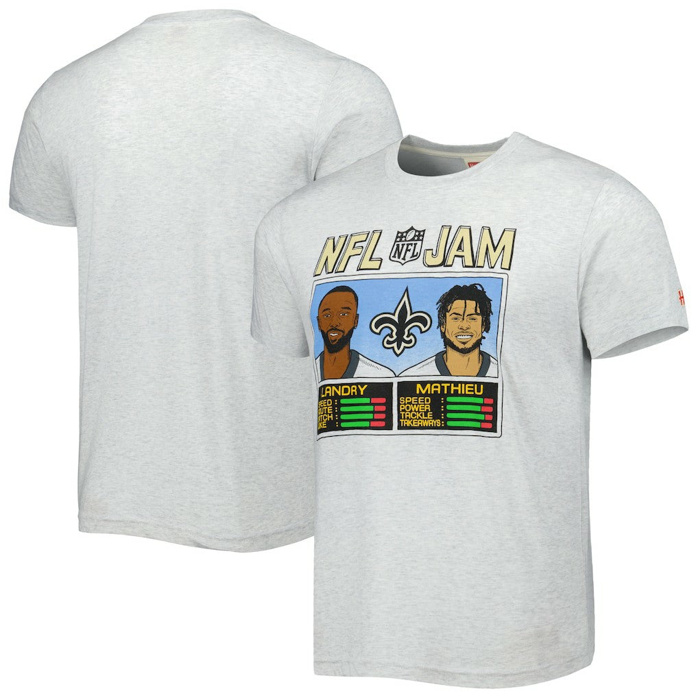 Jarvis Landry & Tyrann Mathieu  Homage Unisex NFL Jam Tri-Blend T-Shirt - New Orleans Saints T-shirts