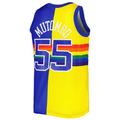 Mitchell & Ness Dikembe Mutombo Denver Nuggets Hardwood Classics 1991/92 Split Swingman Jersey sale