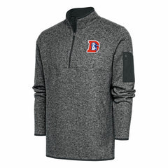 Antigua Throwback Fortune Quarter-Zip Pullover Jacket - Denver Broncos Pullover