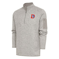 Antigua Throwback Fortune Quarter-Zip Pullover Jacket - Denver Broncos Pullover