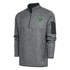 Antigua Throwback Fortune Quarter-Zip Pullover Jacket - New York Jets Pullover