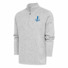 Antigua Throwback Fortune Quarter-Zip Pullover Jacket - Detroit Lions Pullover